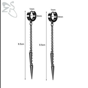 Stainless Steel Punk Cross Hoop Earrings Gothic Style