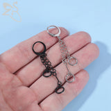 Stainless Steel Punk Cross Hoop Earrings Gothic Style