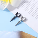 Stainless Steel Punk Cross Hoop Earrings Gothic Style