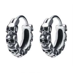 Punk Rock Stainless Steel Skull Earrings