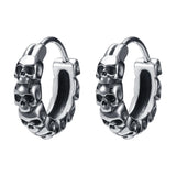 Punk Rock Stainless Steel Skull Earrings
