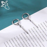 Punk Rock Skull Round Earrings 316L Stainless Steel Ear Ring