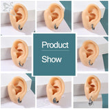 Punk Rock Skull Round Earrings 316L Stainless Steel Ear Ring