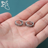 Punk Rock Skull Round Earrings 316L Stainless Steel Ear Ring