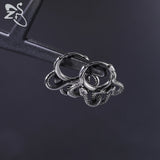 Punk Snake Pendant Hoop Earring Skull Cross Round Vintage Ear Jewelry
