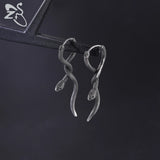 Punk Snake Pendant Hoop Earring Skull Cross Round Vintage Ear Jewelry