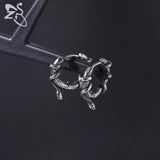 Punk Snake Pendant Hoop Earring Skull Cross Round Vintage Ear Jewelry