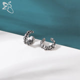 Skull Stainless Steel Hoop Earrings Rock Punk Stud Skeleton Ear Cuff Vintage