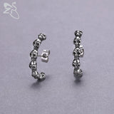 Skull Stainless Steel Hoop Earrings Rock Punk Stud Skeleton Ear Cuff Vintage