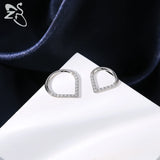 16G G23 Titanium Nose Ring Heart Septum Clicker CZ Piercing