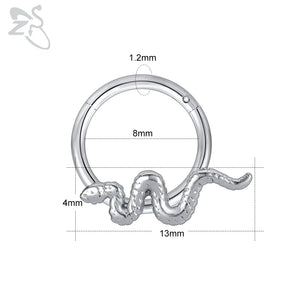 316L SS Nose Ring CZ Crystal Septum Clicker 16G Ear Tragus Cartilage