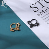 316L SS Nose Ring CZ Crystal Septum Clicker 16G Ear Tragus Cartilage