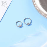 Colorful Butterfly Bee Cat Crystal Nose Ring Septum Rings Clicker 16G