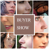 10pcs/lot Acrylic Nose Studs Colorful CZ 20g