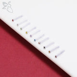 10pcs/lot Acrylic Nose Studs Colorful CZ 20g
