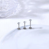 12Pcs 16G Zircon Lip Studs Stainless Steel Piercing Jewelry