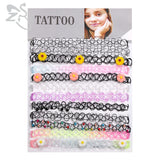 ZS 12Pcs Vintage Stretch Choker Necklace Lady Girl Tattoo Choker Necklace