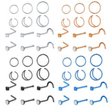 12pcs Stainless Steel Nose Piercing Set, 6 Hoop Septum Rings, 6 Nose Studs