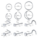 12pcs Stainless Steel Nose Piercing Set, 6 Hoop Septum Rings, 6 Nose Studs