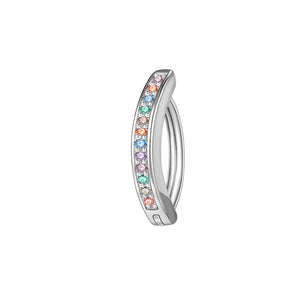 925 Silver Minimalist Belly Button Ring with Zircon