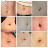 925 Silver Minimalist Belly Button Ring with Zircon