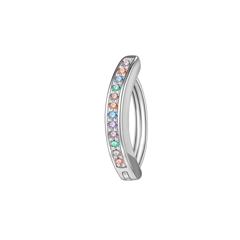 925 Silver Minimalist Belly Button Ring with Zircon