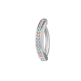 925 Silver Minimalist Belly Button Ring with Zircon