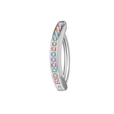 Opal Stone Navel Ring 925 Sliver Belly Button Ring Zircon Belly Ring