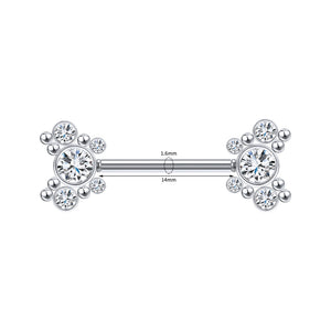 Crystal Heart Nipple Ring Women Flower Nipple Piercing Barbell