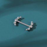 Crystal Heart Nipple Ring Women Flower Nipple Piercing Barbell