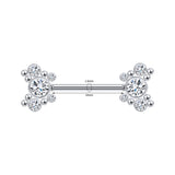 Crystal Heart Nipple Ring Women Flower Nipple Piercing Barbell