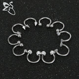 16G Crystal Nose Rings Stainless Steel Septum Rings