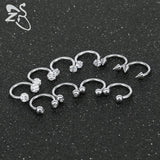 16G Crystal Nose Rings Stainless Steel Septum Rings