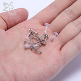16pcs 16G Stainless Steel Labret Lip Piercing Earrings Body Jewelry
