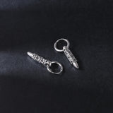 Gothic Cross Sword Skull Earring Stainless Steel Huggie Piercing Jewelry