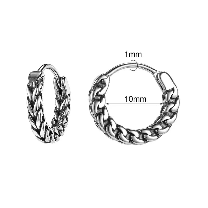 Gothic Cross Sword Skull Earring Stainless Steel Huggie Piercing Jewelry