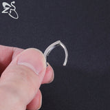 Dainty 14G Belly Button Ring Silver Plated Reverse Navel Ring 10/12MM