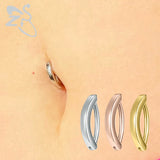 Dainty 14G Belly Button Ring Silver Plated Reverse Navel Ring 10/12MM
