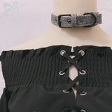 Adjustable Punk Heart Leather Necklace Gothic Soft Collar Body Jewelry