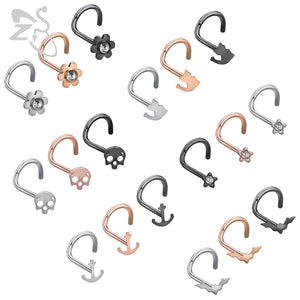 Skull Nose Studs 316L Steel Nose Rings