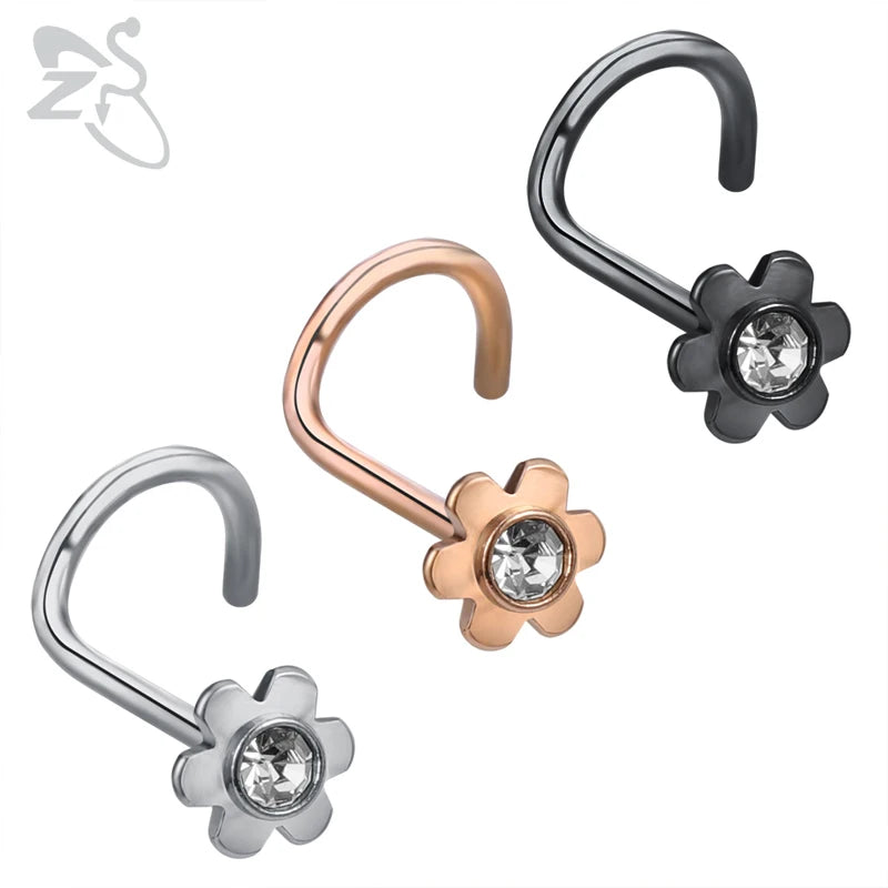 Skull Nose Studs 316L Steel Nose Rings