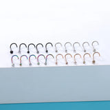 20pcs Colored Nose Stud Set 3MM CZ Crystal Nose Piercings 20g Bioflex Jewelry