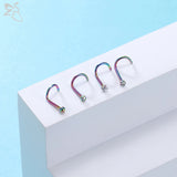 20pcs Colored Nose Stud Set 3MM CZ Crystal Nose Piercings 20g Bioflex Jewelry