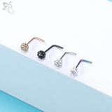 20pcs Colored Nose Stud Set 3MM CZ Crystal Nose Piercings 20g Bioflex Jewelry