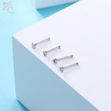 20pcs Colored Nose Stud Set 3MM CZ Crystal Nose Piercings 20g Bioflex Jewelry