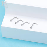 20pcs Colored CZ Crystal Nose Stud Set 20g Stainless Steel Nostril Piercings