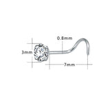 22g CZ Crystal Nose Studs Set Stainless Steel Nose Piercing Screws