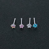 22g CZ Crystal Nose Studs Set Stainless Steel Nose Piercing Screws
