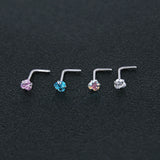 22g CZ Crystal Nose Studs Set Stainless Steel Nose Piercing Screws