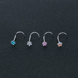 22g CZ Crystal Nose Studs Set Stainless Steel Nose Piercing Screws